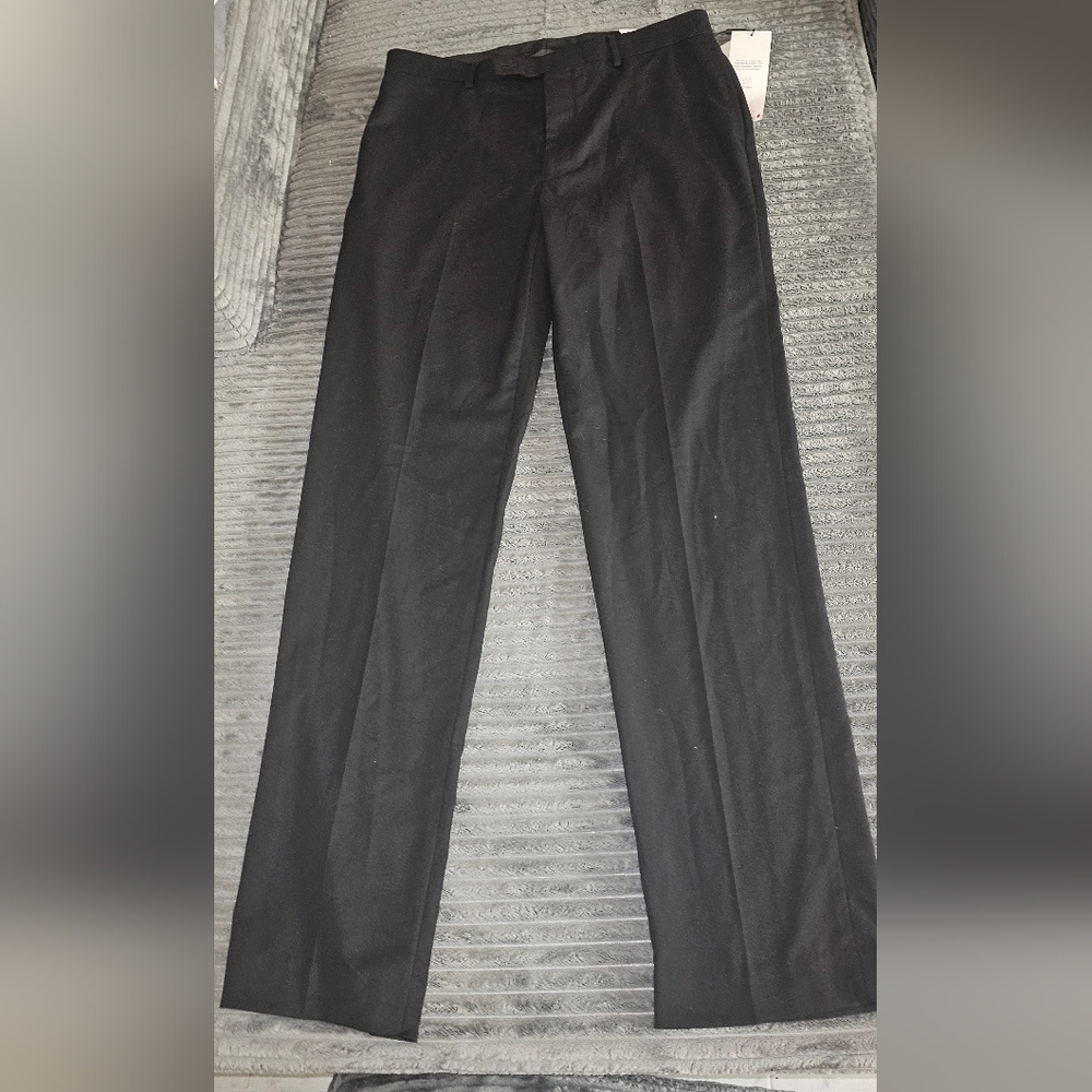Calvin Klein Jerome Dress Pants Men's 34x34 Slim Fit Black Rayon Blend NEW